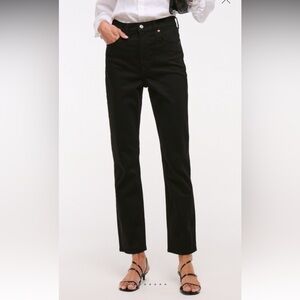 A&F Faded Black Straight Ultra High Rise Jeans